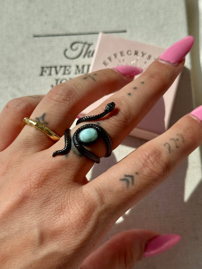 Anello in larimar black