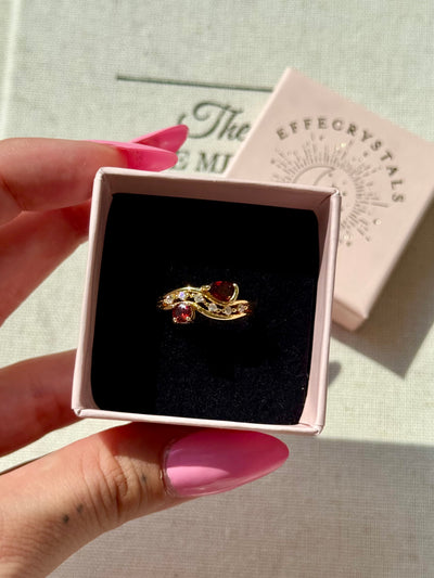 Anello in granato doppio