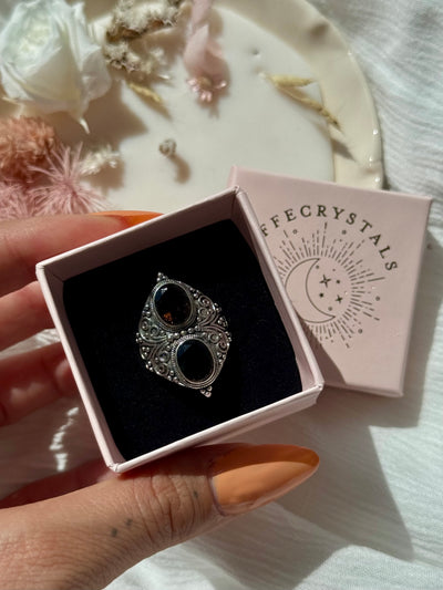 Anello in quarzo fumé