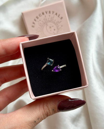 Anello in ametista e topazio