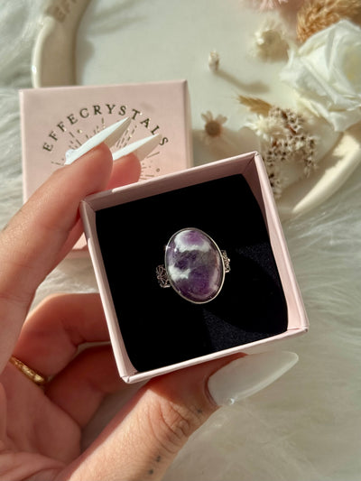 Anello in ametista chevron