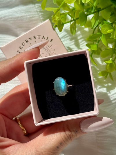 Anello in labradorite