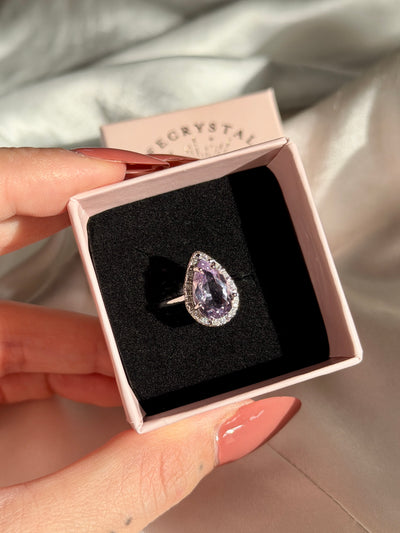 Anello in ametista a goccia big
