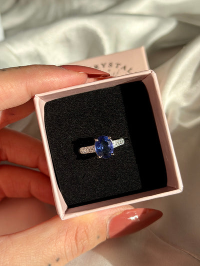 Anello in fluorite blu big