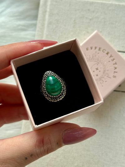 Anello in malachite