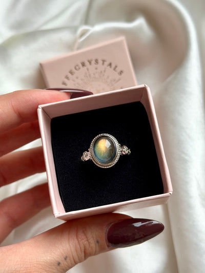 Anello in labradorite