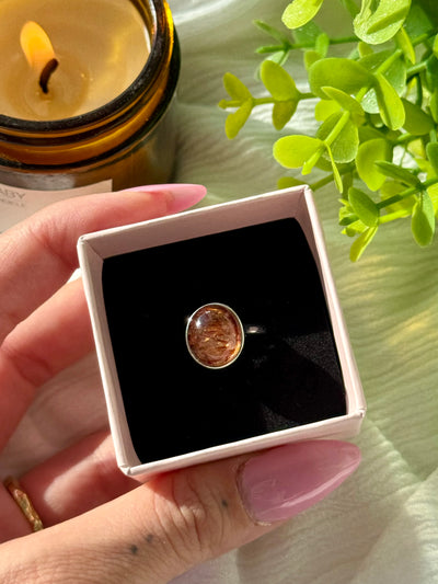 Anello in quarzo rutilato