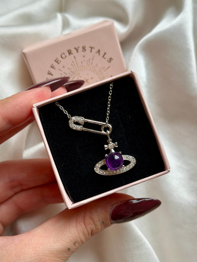 Ciondolo Saturno in ametista