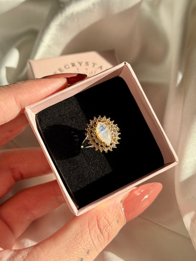 Anello in labradorite bianca