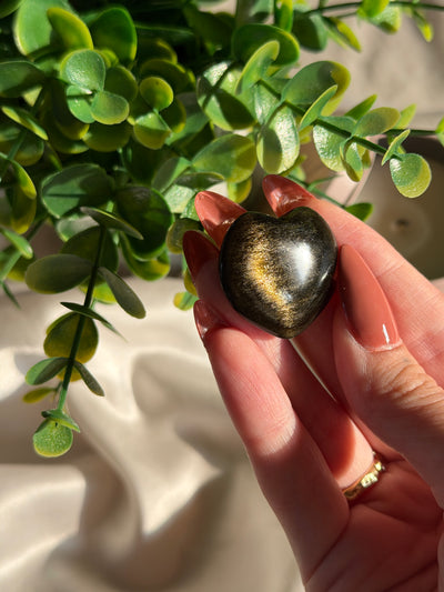Cuore in ossidiana dorata