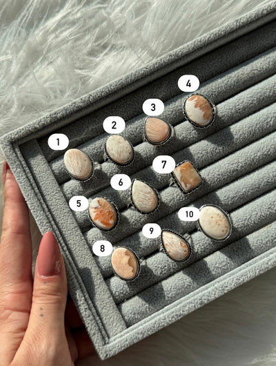 Anello in scolecite rosa