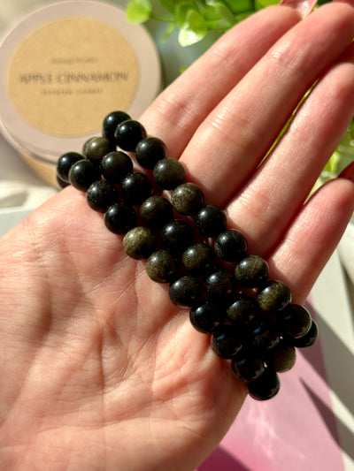 Bracciale in ossidiana dorata