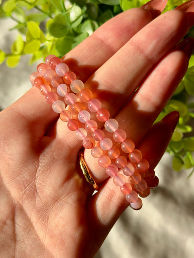 Bracciale in agata albicocca