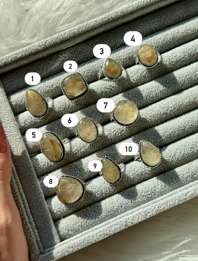 Anello in quarzo rutilato