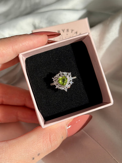 Anello in peridoto cuore